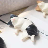 6pcs Figuras De Gato Dormido Kawaii En Resina Miniatura Decoración Para Hogar Y Estudio Mini Figuras De Arte Para El Hogar - details 2