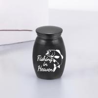 Caja De Memoria Para Mascotas Pequeñas Urnita De Acero Inoxidable Con Estampado De Pesca En El Cielo Para Perros Y Gatos Contenedor De Cenizas Con Tapa Fuerte - details 2