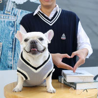 Chaleco De Punto Para Perro Y Gato Estilo Universitario Con Cuello V Teddy Bomei Diversión Para Todas Las Estaciones Especialmente Otoño E Invierno - details 24