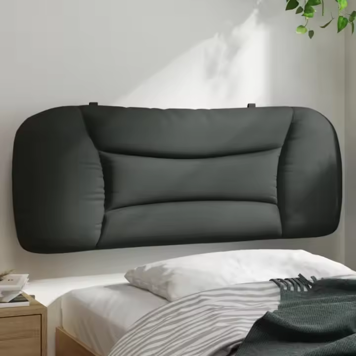 Cabecero de cama acolchado tela gris oscuro 100 cm - 1