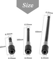 Kit De Soporte Magnético Para Destornillador Eléctrico 3PCS 1/4 Pulgada Rosca Rápida Hexagonal Extensión De 60-150mm Para Tornillos Y Juntas - details 2