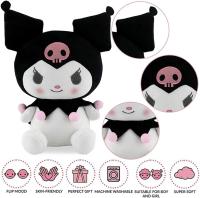 Muñecos de peluche de juguete, muñecos de peluche suaves Kawaii K-uromi, muñecos de peluche coleccionables, juguetes de cumpleaños y Navidad, regalos de 25 cm, negro clásico - details 1