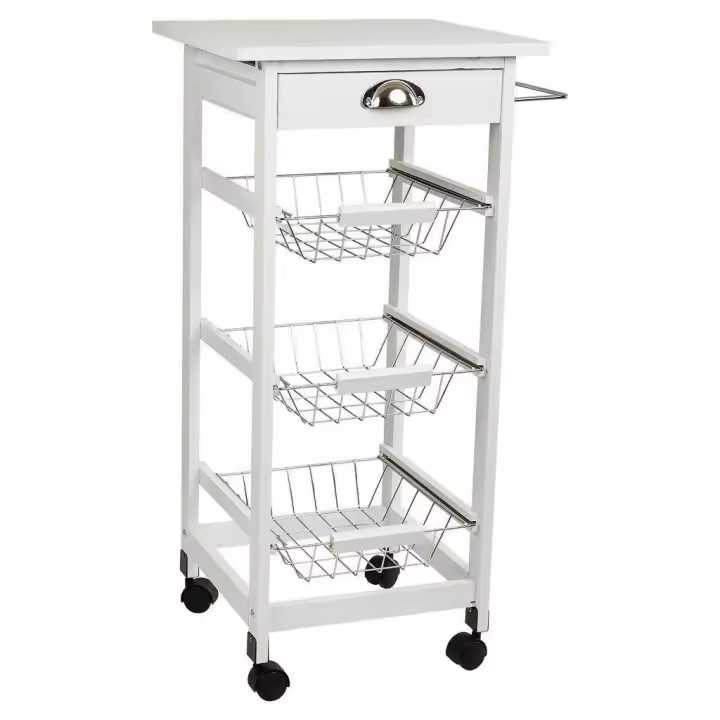 WANDERLUST DECO Carro de Cocina de Madera 40x37x82h Cm con Espacio de Almacenamiento Amplio - 1
