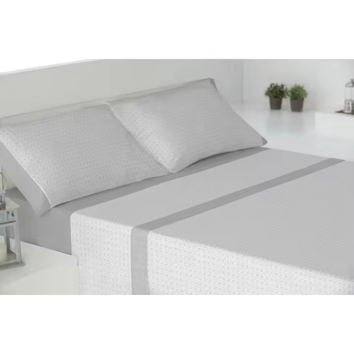 Sábanas verano cama 150cm - Suaves y Económicas de Microfibra Anti-perli - Ambel en Gris (Artículo Rotativo) - 1