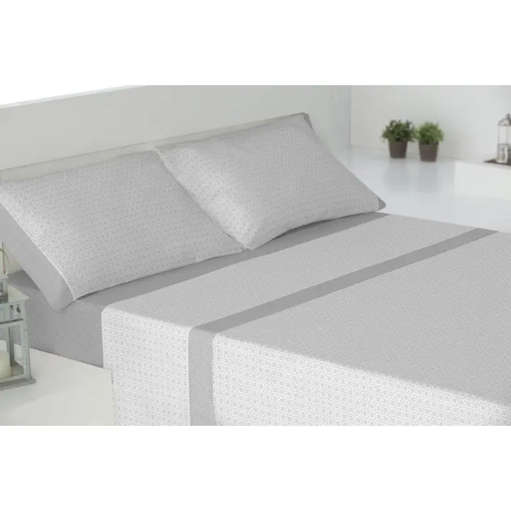Sábanas verano cama 150cm - Suaves y Económicas de Microfibra Anti-perli - Ambel en Gris (Artículo Rotativo) - 1