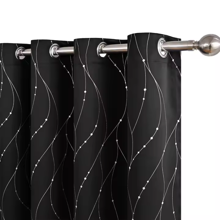 2 UDS Cortinas opacas textiles, Cortinas PARA EL Salón, Cortinas estampadas onuladas para el dormitorio - 1