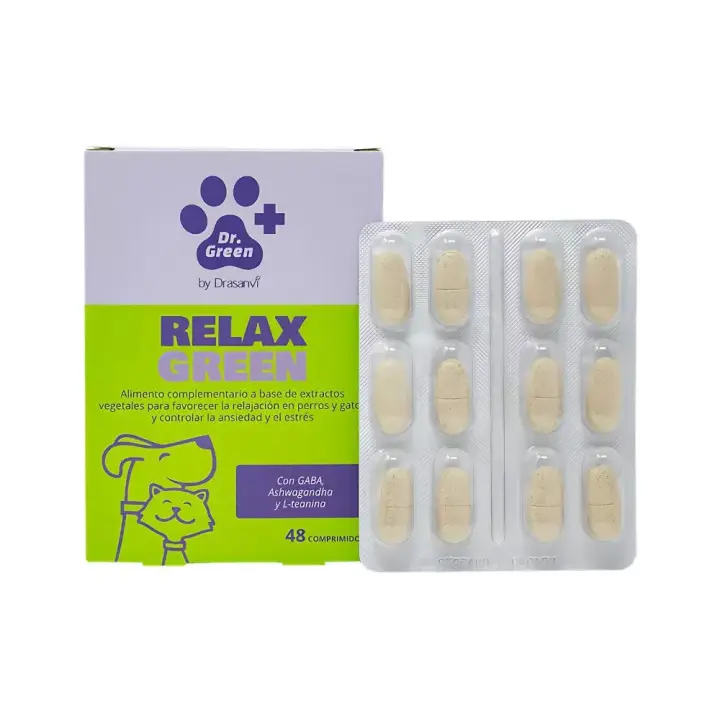RelaxGreen de Dr. Green: Suplemento de Plantas para Relajar y Controlar Ansiedad y Estrés en Perros y Gatos - 1