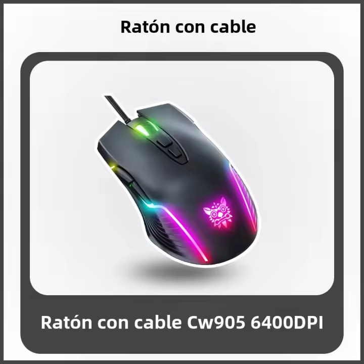 Ratón De Juego ONIKUMA Con Diseño Ergonómico Dinámico RGB Botones De Programación Ajustable 6400 DPI 7 Para Laptop PC Gamer - 1