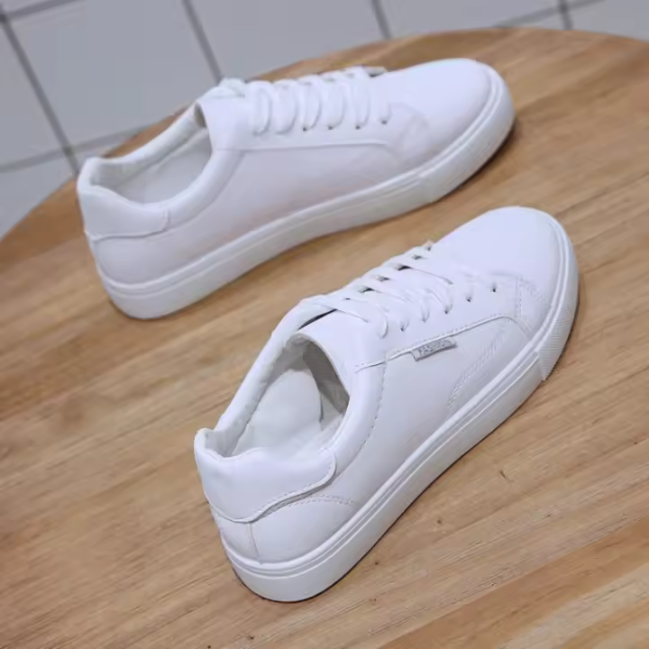 Nuevas Zapatillas De Mujer 2024 Transpirables Casual Deportivas Planas De Tela Blanca Zapatos De Caña Baja Para Estudiantes Y Niñas - 1