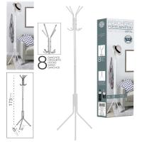 Perchero Metálico, 45x38x173cm, Perchero de Pie de Estilo Minimalista, Blanco / Negro Soporte para Colgar Abrigos Sombreros Bolsos, con 8 Ganchos, para Oficina, Hogar - details 0