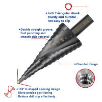 XCAN Broca Estepa Espiral De Acero De Alta Velocidad 4-12mm 4-20mm 4-32mm Con Mango Triangular Para Corte De Agujeros En Madera Y Metal Herramientas De Perforación - details 2