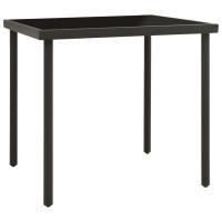 vidaXL Mesa de comedor jardín vidrio y acero gris antracita 80x80x72cm - details 1