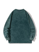 Camiseta De Algodón Grueso Para Hombre Retro Y Amplia Estilo Coreano Y2K Con Mangas Largas Y Cuello En V Para La Calle Alta - details 7