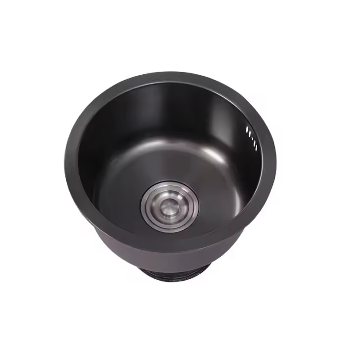201 De Maple inoxidable Diamante Negro 280MM only Tazón Mini Ronda fregadero La Cocina with Drenaje accesorios adecuados para el hogar bar - 1