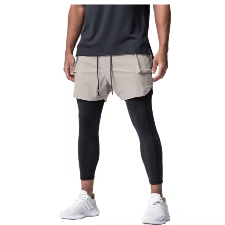 Nuevos Shorts Cortos Para Hombre Verano 2024 2-en-1 Casual Street Fitness Entrenamiento Secado Rápido Transpirable Running Shorts - 1