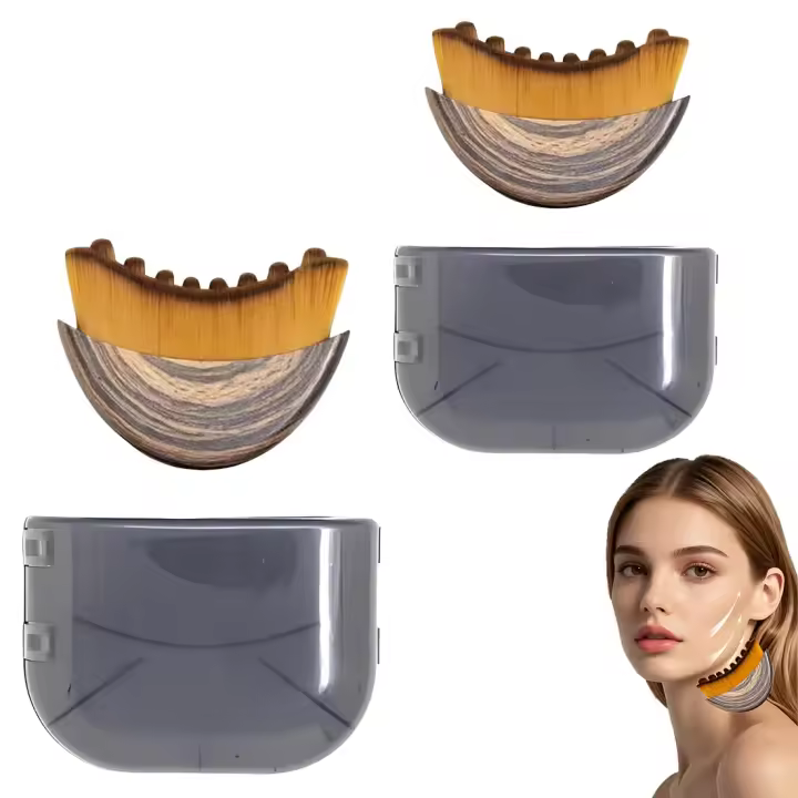 Juego de 2 cepillos faciales para drenaje linfático, cepillo facial para drenaje linfático, para mentón y mandíbula. - 1