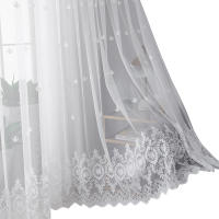 1PC Cortinas Bordadas En Blanco Nórdicas Para Salones Dormitorios Ventanas Curvas Particiones Finales Pantallas De Ventanas - details 5