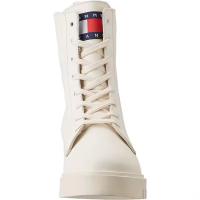 Botas de piel Tommy Jeans para mujer - Bota baja de cuero Tommy Hilfiger (Tommy Jeans) para mujer - Botines planos Tommy Jeans - EN CAJA NEUTRA SIN MARCA - details 0