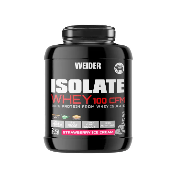 Weider Isolate Whey Proteína 100 CFM 2KG Vainilla Cream Suplemento alimenticio Incremento masa muscular Proteína eficiente baja en grasas y de rápida absorción - 1