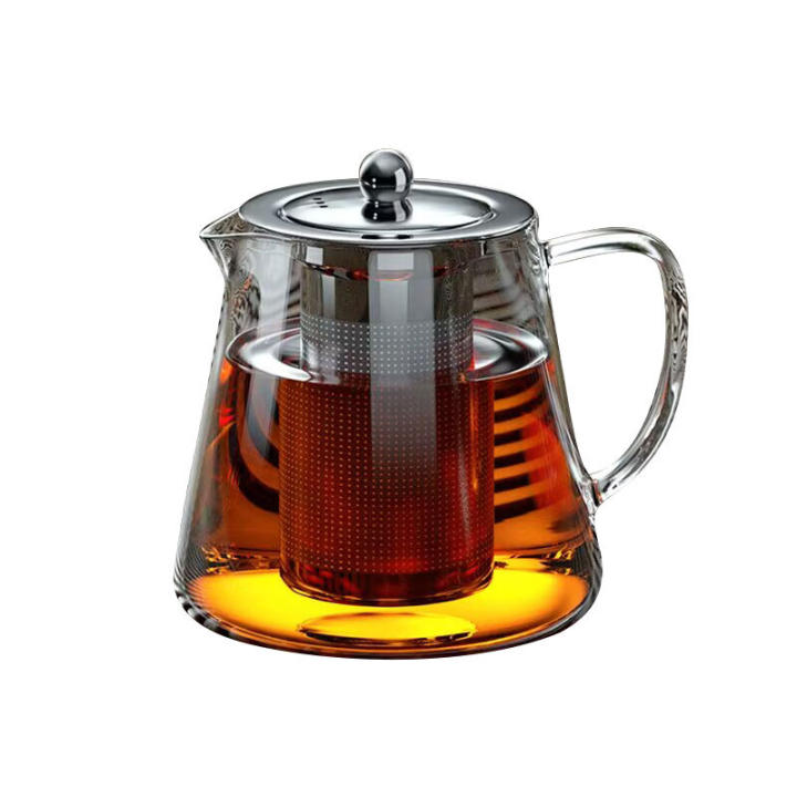 Tetera De Vidrio Resistente Al Calor Con Infusor De Acero Inoxidable Set De Té Kung Fu Para Puer Y Oolong Kettle Flor