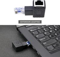 FGNS Adaptadores de Ethernet de 90 grados, ángulo  izquierdo, conector RJ45 macho a hembra,  apantallado,  conexión de red,  Adaptador de ángulo Recto Macho a Hembra  compatible con Cat5 Cat6 （Izquierda） - details 0