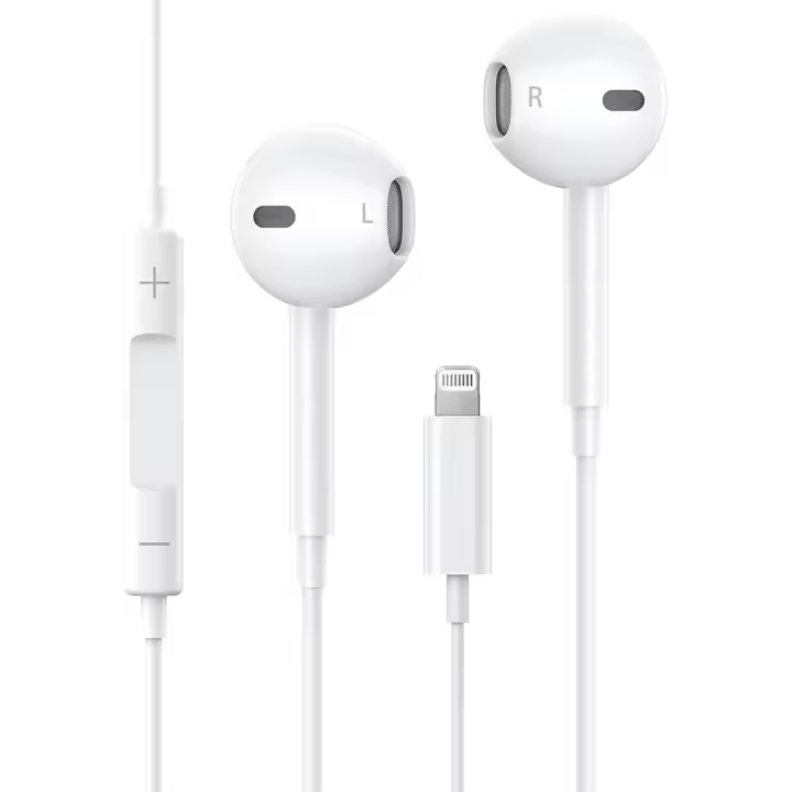 Auriculares con Conector Lightning conexión directa para iPhone/ipad, Auriculares con Aislamiento de Ruido Soporte Control de Volumen de Llamadas, Cascos para iPhone Compatible con iPhone 11/13/13 Pro/12/14/14Pro/X/XS/8/7,Soporta Todo el Sistema iOS - 1