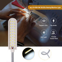Luz De Máquina De Costura 6W 30LEDs Base Fija Tubo Flexible De Patas De Pato Para Tareas Domésticas Fuente De Alimentación AC110-250V - details 3