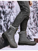 Botas De Invierno Impermeables Para Hombre Con Peluche Caliente Antideslizantes Altas Botas De Camuflaje Para Exteriores Y Senderismo - details 20