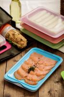 MAXHOME-Set de 4 Recipientes Porta Embutidos y Alimentos,Caja de embutidos fresca,reutilizable, apilable, Ahorrador de Espacio,Organizador Nevera,Color mixto,19.3x14xh1.5cm/30x17xh1.5 cm - details 2