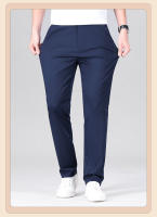 Pantalones Casuales Para Hombre De Algodón Puro Cintura Elástica Estilo Clásico Color Sólido Negra Caqui Gris Pantalones Rectos Para Negocios Cuatro Estaciones - details 10