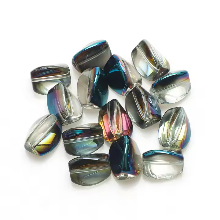 20 Pcs Hileras De Cuentas De Vidrio Cristal Forma Torcida Irregular Para Creación De Joyas DIY Accesorios De Encanto Para Manualidades - 1