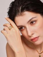 Encanto Anillo de cobre de moda, anillos de circón con incrustaciones chapadas en oro de 18 quilates para mujer, anillo de lujo ligero estilo INS, regalo de joyería femenina ajustable - details 5