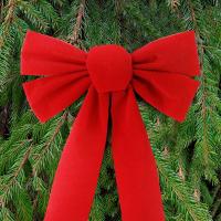 Gran Noce De Terciopelo Rojo Adorno De Árbol De Navidad Decoración De Puerta De Año Nuevo Fiesta En Casa Banda De Navidad - details 3