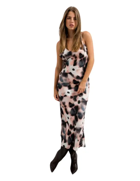 Vestido de Tirantes Tye Dye Bdef Negro - 1