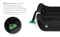 MS BabyWorld Booster Alzador Isize para Coche SIN Isofix ISize con guía de cinturón - Silla de auto, grupo 3 (125-150cms) Silla coche - color negro - details 0
