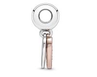 Pandora Colección centelleante con diseño de corazón a mano alzada-Colgante de plata de ley y baño de oro rosa de 14k，Viene con un embalaje de caja de regalo completo. - details 1