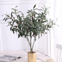 Rama De Olivo Artificial Con Hojas Verdes Y Frutas Plantas Falsas Para Decoración De Hogar Fotografía De Bodas Y Exhibiciones Material Plástico - details 6