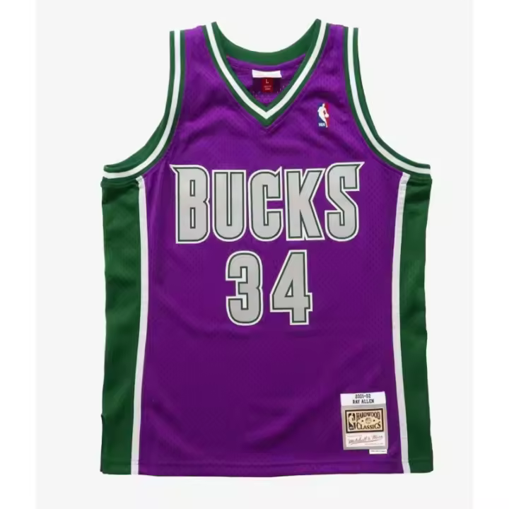 CAMISETA RAY ALLEN MILWAUKEE BUCKS 2001-02- SWINGMAN MORADA - 1