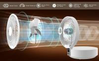 Ventilador de Mesa, Ventilador Silencioso Potente con Mando a Distancia, Auto Oscilación, 3 Velocidades, Ventiladores de Sobremesa Recargable para Oficina, Dormitorio y Cámping - Blanco - details 2