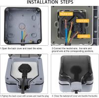 Toma de Corrientes para IP66, Toma de Corrientes para IP66, Toma de Corrientes para Exterior con contacto protector weatherproof saliente, Toma de Corrientes para Exterior para Cocina, Garaje, swimming pool, jardín - details 2