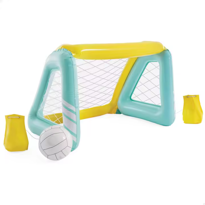 INTEX - Portería hinchable acuática infantil, 124x84x76 cm, incluye balón hinchable, 2 bolsas de peso, juego deportivo para piscina, uso exterior, verano, juego en agua, niños +6 años, vinilo resistente, incluye parche de reparación - 1