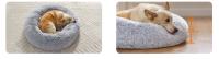 FEANDREA Cama de Perros, Cama para Mascotas, Cojín Central Extraíble y Lavable, Alfombra de Felpa Suave y Mullida, 80 cm de Diámetro, Gris Ombré/Gris Oscuro - details 3