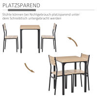 Conjunto de Mesa de Cocina 3 Piezas (1 Mesa + 2 Sillas) -Modern Diseño with Veta de Madera Natural y Detalles en Negro - details 3