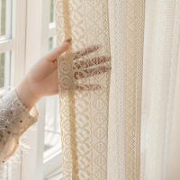Cortina Bohemia Beige Transparente Japonesa Geométrica Para Decoración De Habitaciones Con Bolso De Percha 1 Pieza - details 9