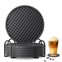 5 Pcs Cojines De Bebida De Silicona Con Portajugares Resistente Al Calor Tapete De Secado Para Vaso Protector De Mesas Antideslizante Para Bebidas - details 0