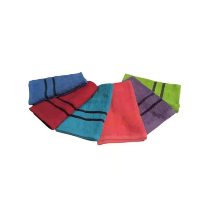 MAXHOME - Pack de 6 paños de cocina 100% algodón rizo 50×50 cm – trapos suaves y absorbentes con bordado decorativo – colores surtidos y diseño aleatorio – ideales para limpieza, secado y decoración de cocina - 1