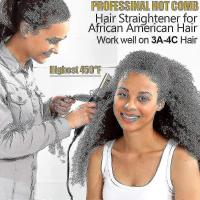 Alisadores de Peine Caliente, enderezadora de pelo Eléctrico para Cabello Afro Gruesto, Peluca, Barba, Caliente anti-escaldado portátil curling1pc - details 1