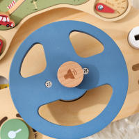 Juguete Educativo Montessori Volante De Coche De Madera Con Multifunciones Para Bebés Juego De Tablero Ocupado Regalo Para Niños Desarrollo Sensorial Tema De Transporte - details 4