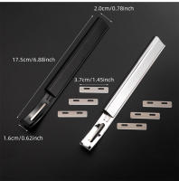 Kit De Herramientas De Corte Para Cuero Metálico Y Cuero Con 3 Hojas De Repuesto 4 Piezas Herramienta De Beveler De Seguridad Para DIY Negro/Cobre - details 3