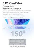 La pantalla de proyección anti-luz WANBO HD, con un ángulo de visualización de 150°, un ángulo de ganancia visual de 30° y un aumento de color de 1.8 veces, formato 16:9 - details 6